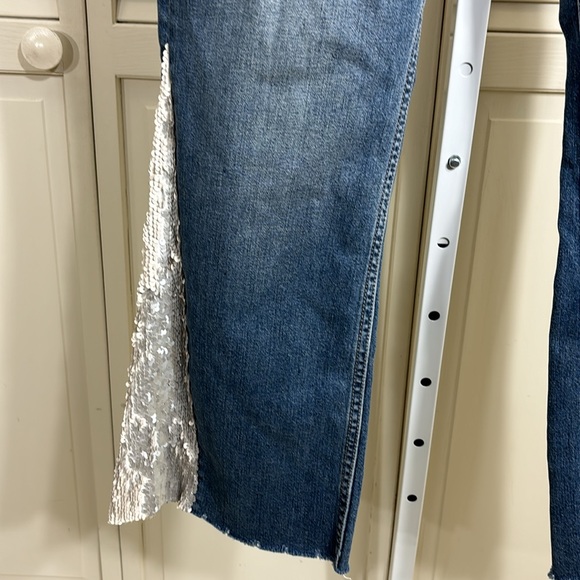 Pilcro and the Letterpress Wide Leg Crop High Waisted Denim Jeans Size 29 - Picture 7 of 13